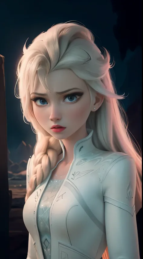 (elsa frozen-rose quartz su mezclando modelos .) highly detailed cg unity 8k wallpaper, style shot, complex, high detail, dramat...