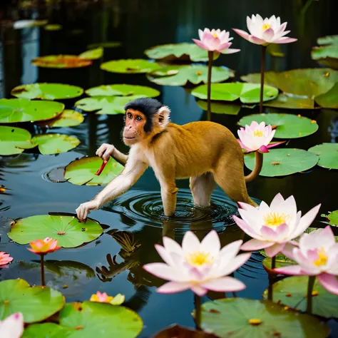 the magic monkey protects the lotus flower