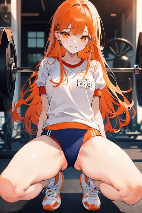 (((1girl))), ((best quality)), ((masterpiece)), ((ultra-detailed)), (illustration), (detailed light), (an extremely delicate and beautiful), (beautiful detailed eyes), (sunlight), ((extremely light)), 

((((gym uniform)))),
school girl,

wavy long, (((dark...