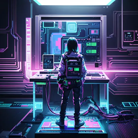 Pixel art, vaporwave aesthetics, artwork, a collection of heritage that was popular in the past but no longer exists, beta video tapes, cassette metal tapes, word processors, personal computers, Famicom, etc, uneven, uneven, unnatural, past and present, di...