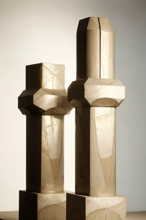 two Brancusi sculpture connected together high resolution