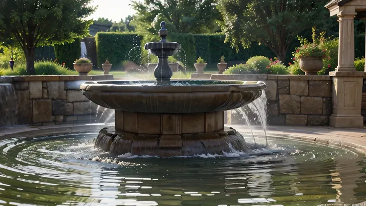 A fountain with water flowing . illustrating the continuous flow of generosity.