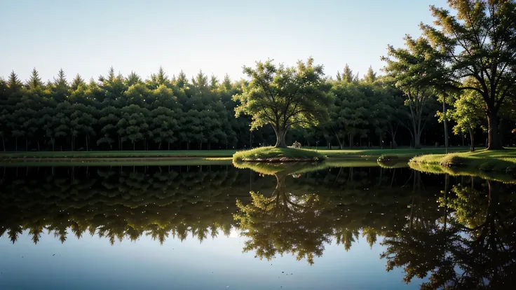 An abstract A mirror reflecting A tree growing