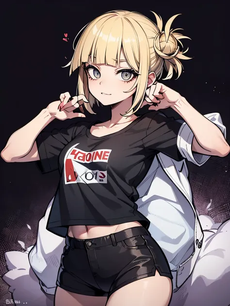 himiko toga doing a pose, mini shirt, neon eyes, moletom,4k,