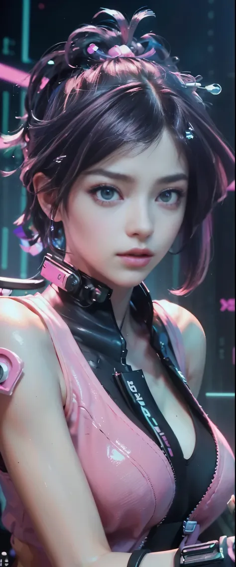 (highest quality), ((masterpiece), (detailed: 1.4), 3d, beautiful cyberpunk woman, hdr (high dynamic range), ray tracing, nvidia...