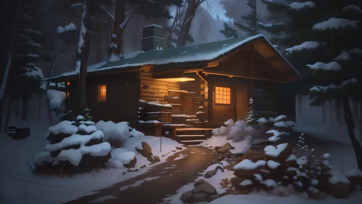 there is a small cabin in the woods with a lot of trees, anime yuru camp, anime lush john 8k woods, painted in anime painter studio, yuru camp, anime background art, made with anime painter studio, anime countryside landscape, style of makoto shinkai, anim...