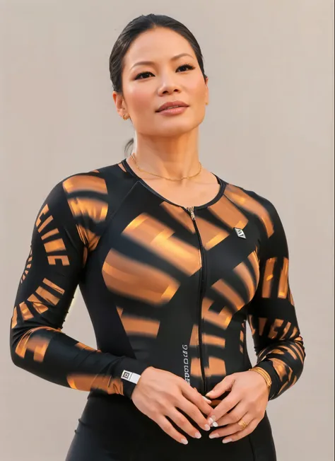 Lucy Liu with a tight outfit