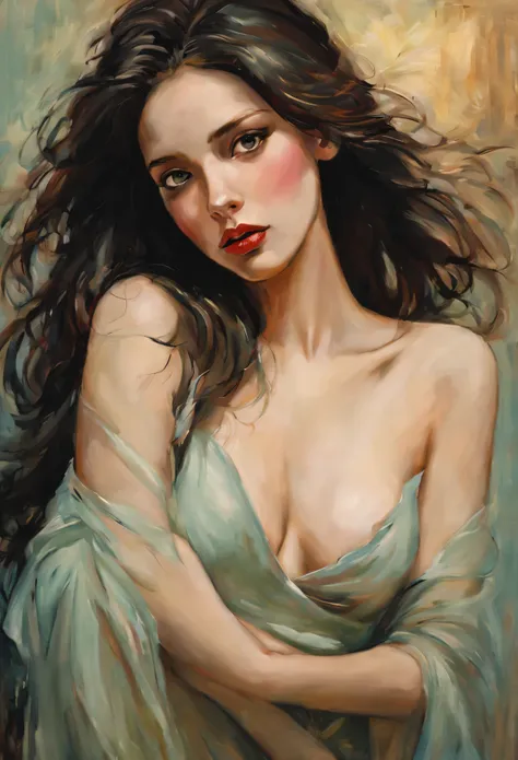 whimsical fantasy malcolm liepke oil painting style,sexy women,detailed facial features,long flowing hair,alluring gaze,sensual lips,seductive curves,feminine beauty,colorful palette,expressive brushwork,romantic atmosphere,soft lighting,vibrant colors,sop...