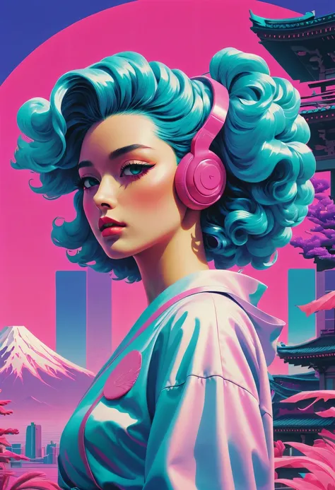 Vaporwave aesthetics is an art form，Features include the illusion of modern art、Collage、No order，There is also a strong psychedelic color and retro-future decadent atmosphere.。Vaporwave art form through music、Visual elements and other forms of expression，P...