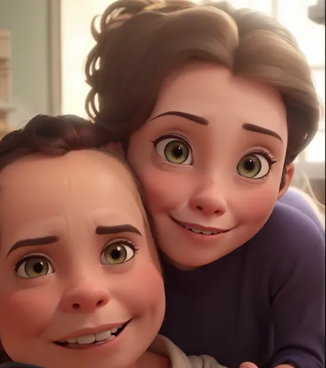 um home e uma garota estilo disney pixar, alta qualidade, melhor qualidade