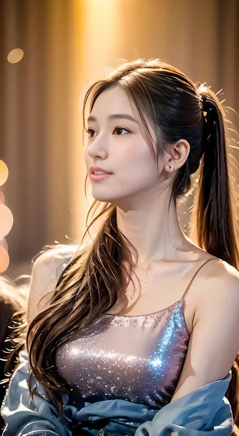 (Masterpiece), (Best Quality), (Super Detailed), (Dirty Hair), (Illustration), (1 Girl) (Long Pink Hair 1.5) (Blue Eyes) (Double Ponytail 2.0), ((((No Shoulders))),Hanfu, (Looking at the Audience, (Interview), (Simple Background), Beautiful and Delicate Ey...