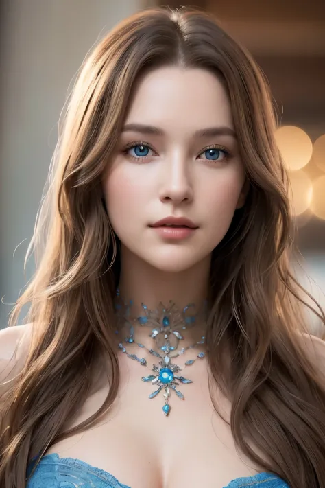 ((best quality)), ((masterpiece)), (detailed), perfect face, extremely realistic image of a 27 year old woman, hyperrealistic, masterpiece, full height , slightly tan skin and brown  wavy hair,blue eyes, ultra sharp focus, studio photography by MSchiffer