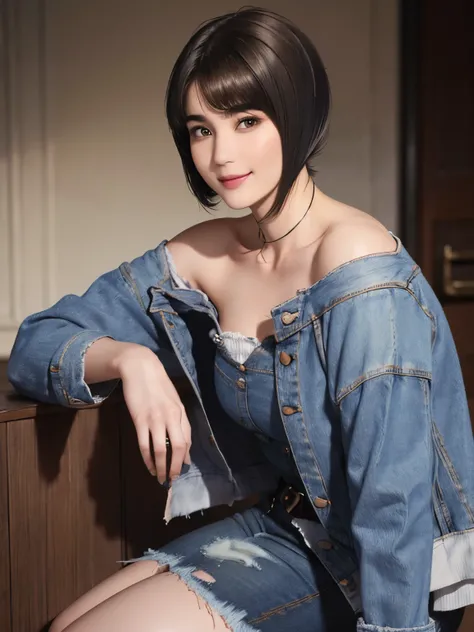 150
(20 year old woman,jeans), (Super realistic), (high resolution), ((beautiful hairstyle 46)), ((short hair:1.46)), (gentle smile), (brest:1.1), (lipstick)
