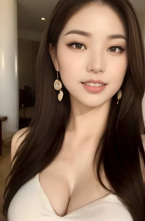 (24 year old lover), (big breasts:1.2),   Cafe、Green Sleeveless High Neck Dress、(masterpiece: 1.3), (maximum resolution: 1.4), (Super high quality: 1.2), cinematic light, Super high quality,make one&#39;My cheeks turned red:1.2、 (beautiful eyes and skin), ...