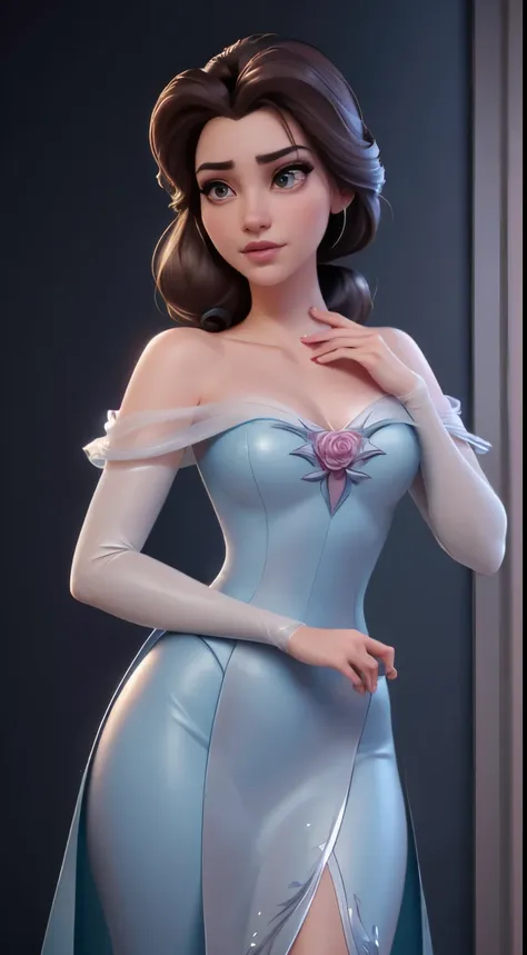 (elsa frozen-rose quartz su mezclando modelos .) highly detailed cg unity 8k wallpaper, style shot, complex, high detail, dramat...