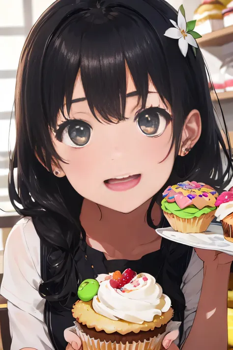 highest quality、High resolution、8K、cute beauty、detailed background、beautiful and detailed face、beautiful and smooth skin、skin texture、Beautiful teenage girl、(multiple women)、Eat happily、Look at me eating happily、
Colorful macarons、cute佇まいで、It is a sweet th...