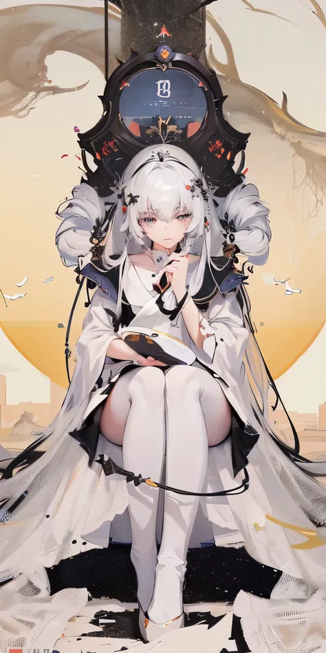 Anime girl white face black skirt, guweiz, guweiz style artwork, Gurwitz Masterpiece, Popular topics on cgstation, 8k high quality detailed art, Super detailed fantasy characters, ((beautiful fantasy queen)), guweiz on pixiv artstation, Inspired by Ai Xuan...