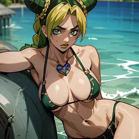 Jolyne, micro bikini, big breasts