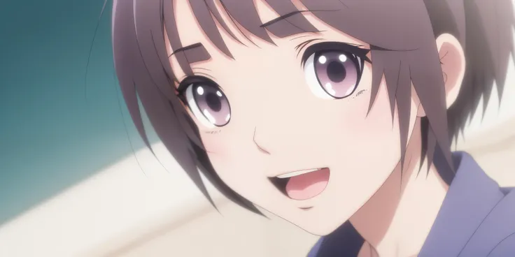 a close up of a person with a surprised look on their face, close up of lain iwakura, close up iwakura lain, slightly happy facial expression, kinmoza!, she has a cute expressive face, aya takano color style, close up of iwakura lain, iwakura lain, perfect...