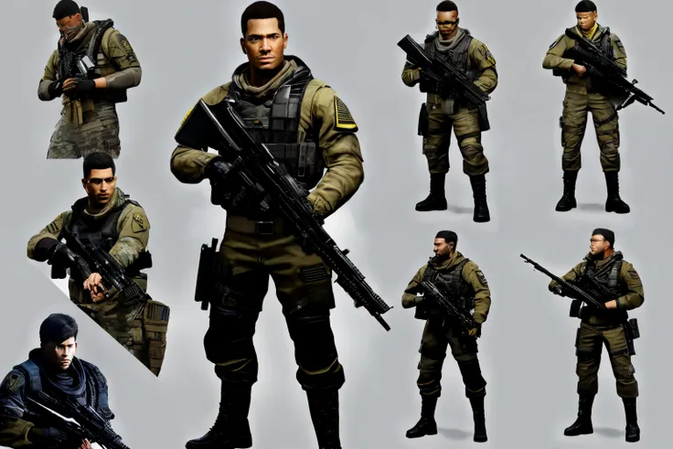 soldier、character、concept art, full body shot, Call of Duty: Infinite Warfare, soldier