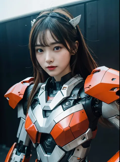 rough skin, Super detailed, advanced details, high quality, 最high quality, High resolution, 1080P, hard disk, beautiful,beautifulサイボーグの女性,Mecha cyborg girl,battle mode,Mecha body girl,She wears a battle cyborg mech with a weapon,Cyborg Warrior,full body sh...