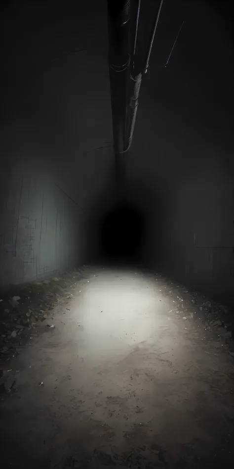 Mysterious, eerie, black gray, shady, inside underground tunnels