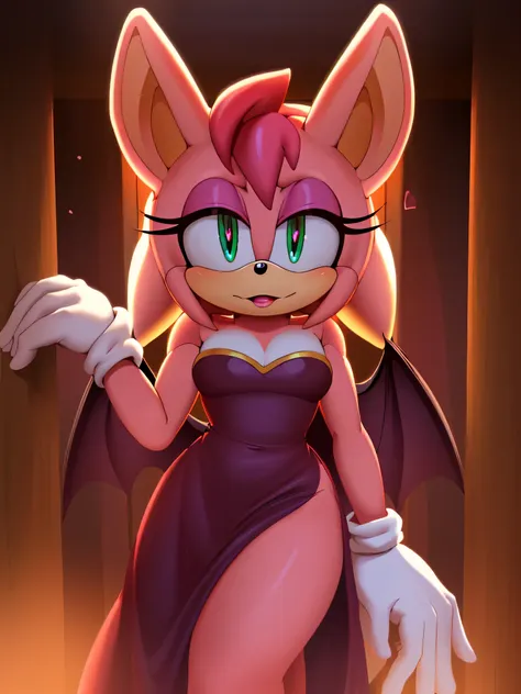 (a stunning) (masterpiece:1.2), (8k, high-resolution), (sonic:1.1), ((vanilla the rabbit fusion with amy rose and rouge the bat:...