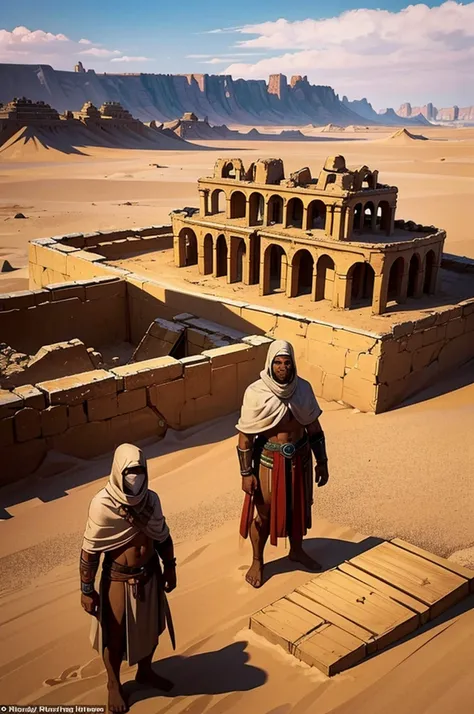 UN MUNDO.where civilization has collapsed,y lo que queda de la humanidad lucha por sobrevivir en un vasto desierto,There may be relics of ancient cities buried in the sand and nomadic societies traveling in caravans, solo el paisaje
