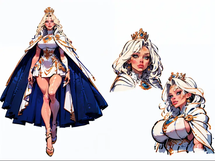 ((masterpiece)),(((best quality))),((character design sheet)), illustration,1woman, environment scene change,  muscular, (white ...