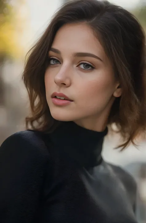 a close up of a woman with a black turtle neck top, soft portrait shot 8 k, portrait of a beautiful model, anna nikonova aka newmilky, photo of a beautiful woman, perfect face ), high quality portrait, 🤤 girl portrait, beautiful girl model, portrait sophie...