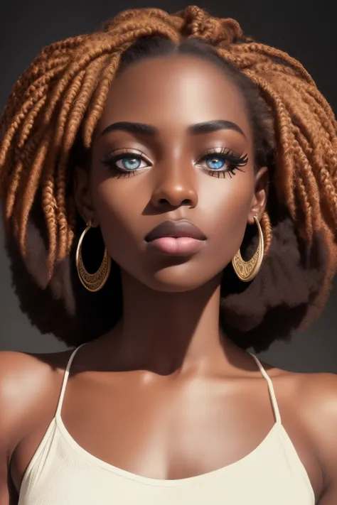 analog style, realistic, award-winning photo,(symmetric highly detailed eyes, fantastic eyes, intricate eyes:1.1), detailed background, full body, wide angle, beautiful 20 year old girl,  African American, dark skin, lanky, dutch fishtail braid,  flat ches...