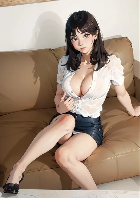 (extremely detailed CG unity 8k wallpaper), (masterpiece), (best quality), (ultra-detailed), (best illustration), (best shadow), (absurdres), 
BREAK
girl, sweat, steam, medium breast, nsfw, shy, looking at viewer, light smile,