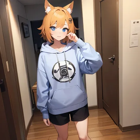 anime character of a fix dressed in a hoodie and shorts, fursona wearing stylish clothes, casually dressed, casual clothing, full body portrait of a short!, detailed fanart, dressed casually, furry artist, furry character, furry fursona, furry anime, lofi ...