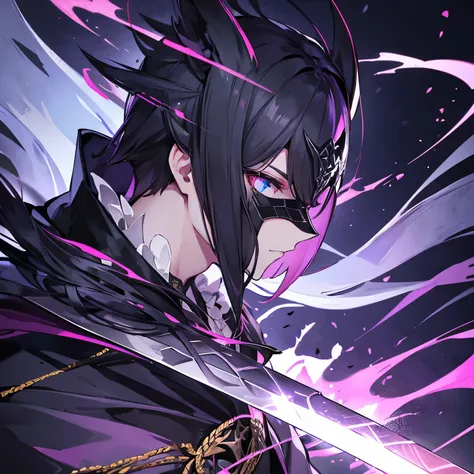 Villain male (sword) (mask) (theme dark) (male) (head) (profile) (handsome)