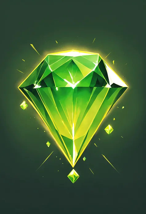 1green diamond, emoji style, twitch style