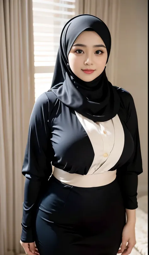 RAW, Best quality, high resolution, masterpiece: 1.3), beautiful Malay woman in hijab (iu:0.8)1beautiful  Malay woman in hijab wearing modern youth Muslim clothing,big breast, modern muslim fashion, flowing shawl, portrait photography, mid shot photo, ultr...