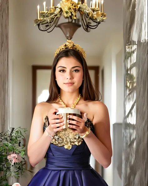 feminine hands holding large coffee cup