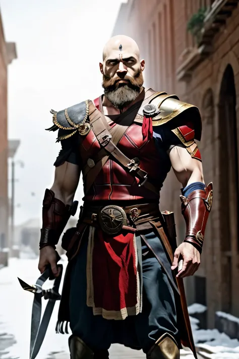 Kratos is a video game character from the God of War franchise, living a dangerous romancewith wonder woman,

