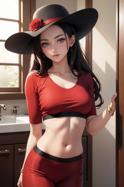 Cowgirl, Red shirt,
