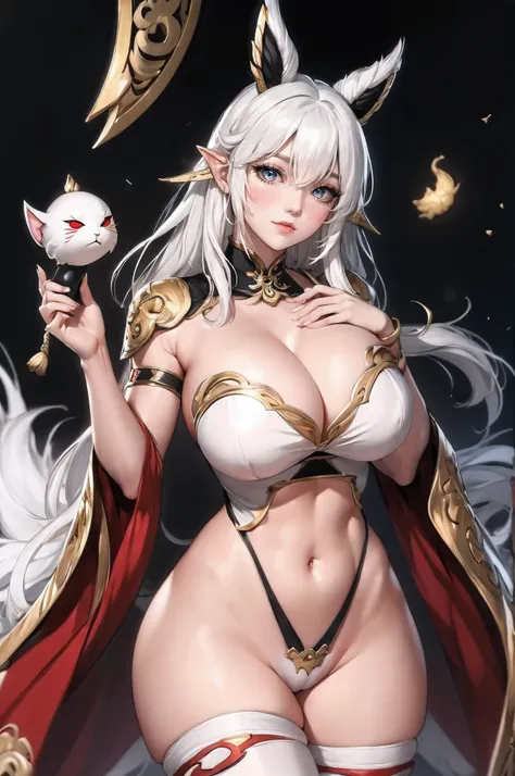 close-up of a woman with white hair and white mask, beautiful figure painting, Guwitz, Guwiz style artwork, White-haired God, Yang Jian, Epic and beautiful character art, Stunning character art, Fan Qi, Wu Jun Shifan, Guwiz from Pixiv art website, (nationa...