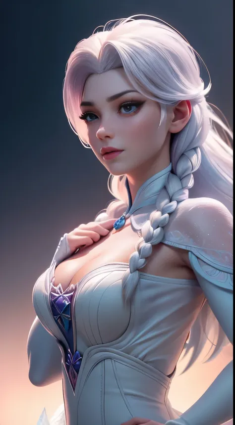 (elsa frozen-rose quartz SU mezclando modelos .) (ultra FUSIÓN) Highly detailed CG unity 8k wallpaper, style shot, complex, high detail, dramatic, highest quality movie still image, very detailed, masterpiece, best quality, character design, Elsa, Elsa fro...