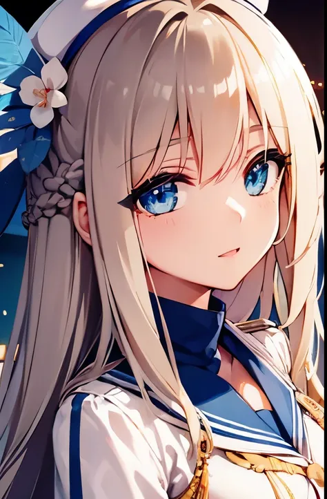 priestess, priestess, blonde hair, long hair, hat, BREAK, BREAK looking at viewer, BREAK city, high resolution, unity 8k wallpaper, (beautiful detailed eyes:1.6), extremely detailed face, perfect lighting, extremely detailed CG, (perfect hands, perfect ana...