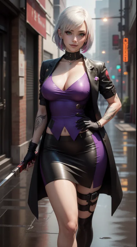 gwen tennyson,yorha 2b,mara jade,mordred, samus aran,overwatch,atelier ryza,close up,yakuza mansion,yakuza tattoos,royal purple and pink plugsuit,white short sleeve formal wear top,floral formal vest,red formal tie,royal purple short sleeve formal wear bla...