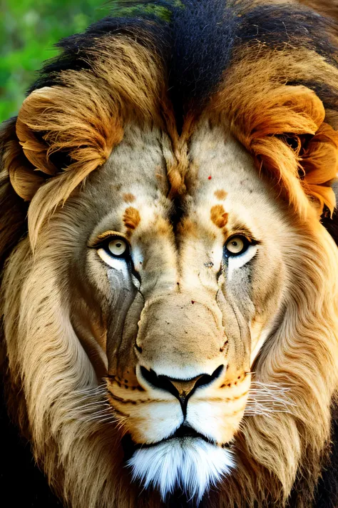 make a photo of a transparent lion from the front