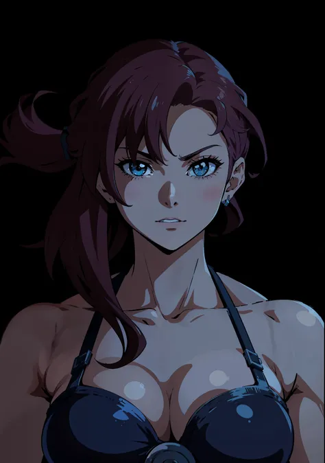 Gere uma imagem arte de anime  de uma personagem feminina,muito forte .