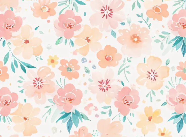 Print Pattern, Flor abstrata, conforto de cor, aquarela, handdrawn, Vector graphics, minimalista, Cores pastel