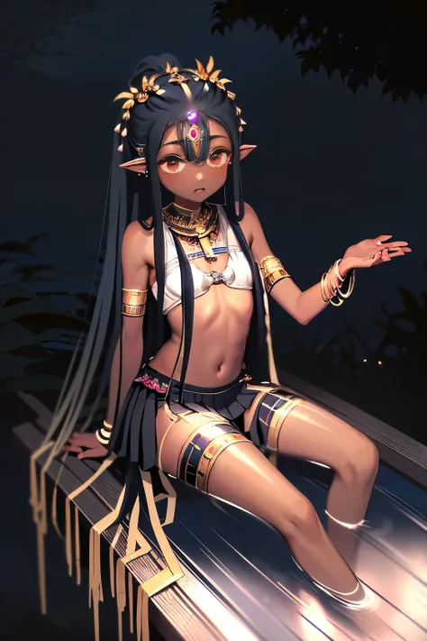 benevolent ((dark-skinned ((メスガキ ロリビッチ)) goddess)) with dreadlocks sitting in a bathhouse with her pretty perfect feet up while ...