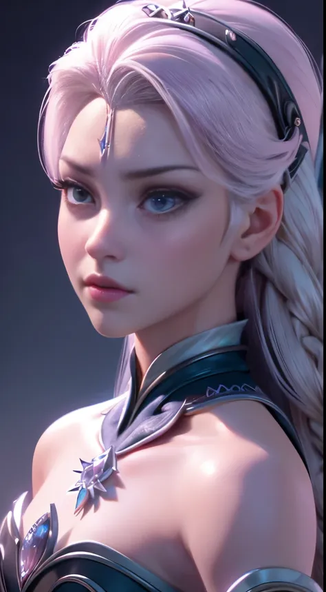 (elsa frozen-rose quartz SU mezclando modelos .) (ultra FUSIÓN) Highly detailed CG unity 8k wallpaper, style shot, complex, high detail, dramatic, highest quality movie still image, very detailed, masterpiece, best quality, character design, Elsa, Elsa fro...