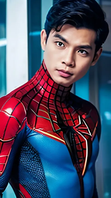 Gabungkan dan buatkan gambar spiderman bergabung dengan tv woman