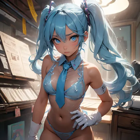 (quality)), ((masterpiece)), Recommended resultsluffly、(see through:1.5)、whole body 、Swollen nipples，straighten your back、huge bust、angle to floor:1.2、low camera angle、Hair loss on crotch、Whole body facing the camera，Hair can be seen on the crotch，Hatsune ...